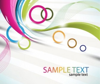 Abstract Waves and Circles Vector Background