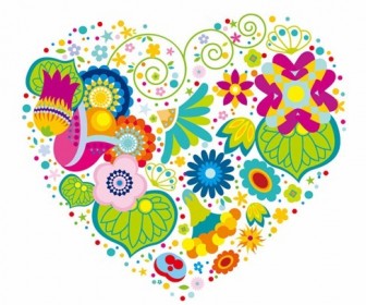 Abstract Floral Heart