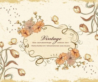 Vintage Floral Design Vector Illustration