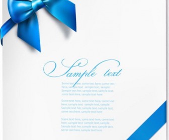 Vector Gift Card with Blue Ribbon