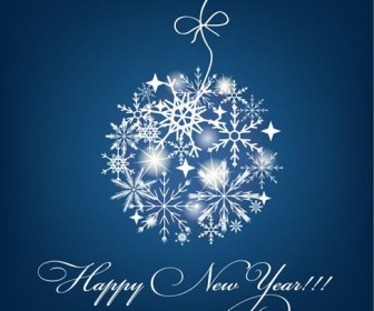 Christmas Ball with Snowflakes Vector Graphic