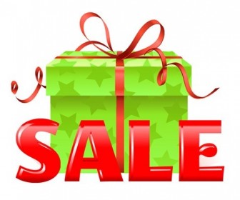 Vector Green Gift Box with Red Ribbon for Sale