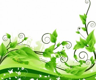 Fresh Green Floral Background