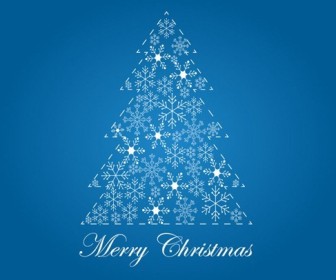 Beautiful Christmas Decoration of Abstract Snowflakes Tree