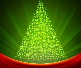 Christmas Tree from Light Vector Background