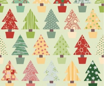 Abstract Christmas Tree Seamless Background Vector