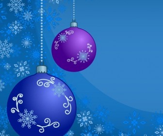 Abstract Christmas Balls with Ornament of Snowflakes