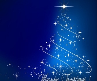 Blue Christmas Tree Vector Illustration