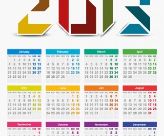 2013 Year Vector Calendar