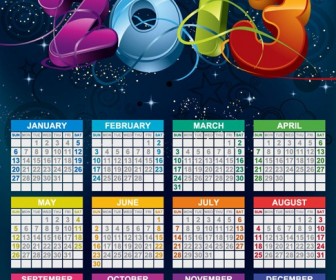 Vector Calendar 2013 New Year