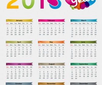 Colorful 2013 Calendar Vector Illustration