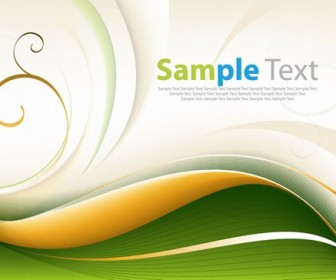 Free Abstract Green Wave Background Vector