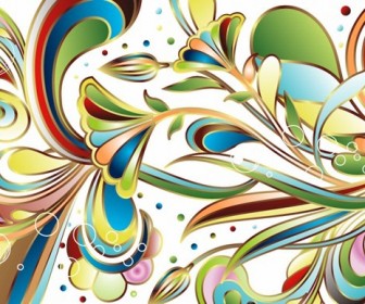 Free Abstract Colored Floral Vector Art