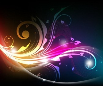 Glowing Floral Background Vector Graphic