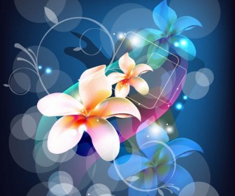 Free Abstract Background with Flower Vector Art