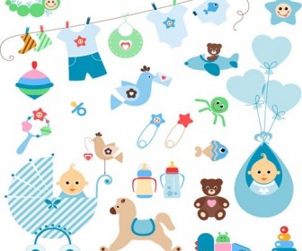 Cute Baby Elements Vector Set