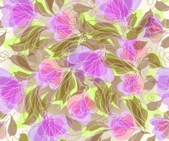Free Abstract Seameless Floral Background Vector Graphic
