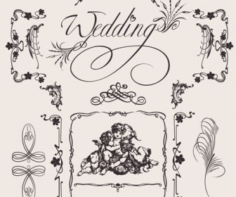 Vector Vintage Wedding Pattern Elements