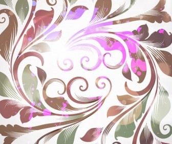 Free Retro Floral Background Vector Illustration