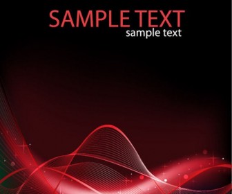 Abstract Red Wave on Black Background