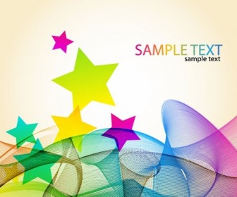 Abstract Colorful Waves with Star Vector Background