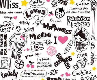 Cute Elements Design Vector Set