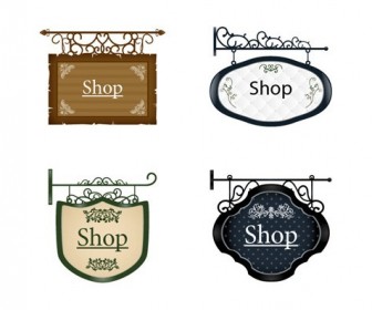 Vintage Signboard Vector Set 2