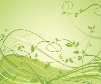 Abstract Floral Green Background