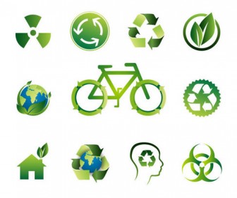 Green Bio Vector Icon Set