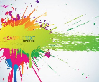 Colorful Paint Splats Vector Background