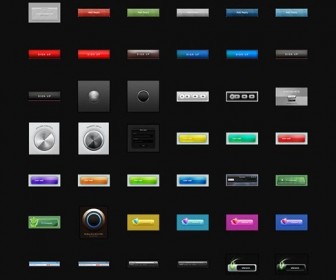 Big Button Collection 250 Free Photoshop Files