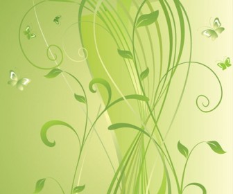Green Floral Vector Background