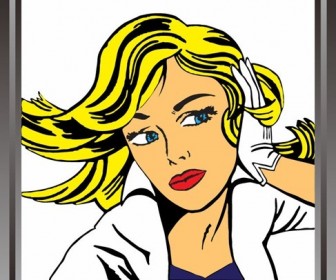 Awesome Vector Pop Art Girl Illustration