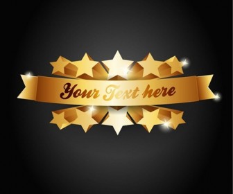 Cool Vector Label with Golden Gradients