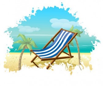 Summer Beach Vector Background