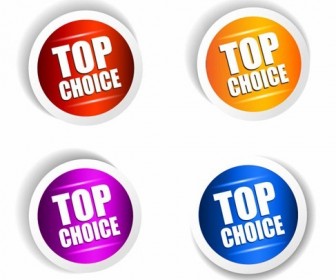 Top Choice Sticker Vector Set