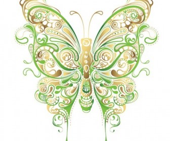 Abstract Floral Butterfly Vector Art