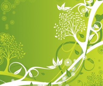 Green Floral Background Vector Illustration