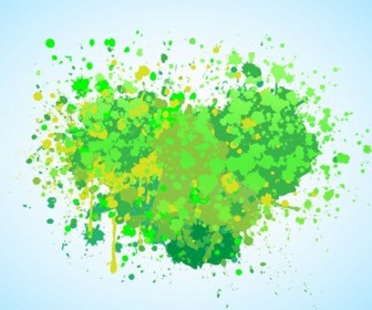 Green Splash Creative Vector Abstract Heart