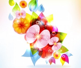 Abstract Colorful Flowers Vector Background