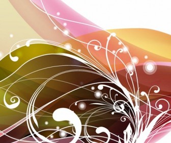 Swirly Floral Abstract Background Vector Graphic