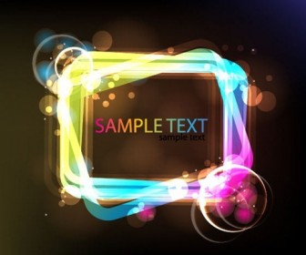Neon Glowing Light Frame Vector Graphic