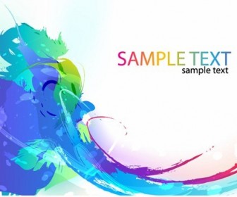 Abstract Colorful Paint Ink Splashes Background