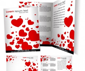 Vector Brochure Template with Love Heart