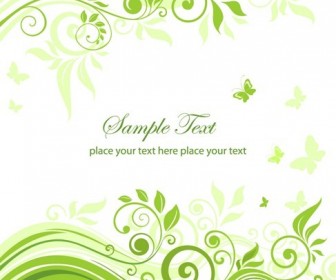 Green Floral Ornament Vector Graphic