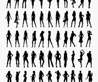 Vector Set of Woman Silhouettes
