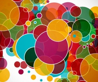 Rainbow Color Circles Vector Background