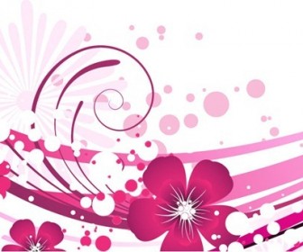 Pink Flower Vector Background