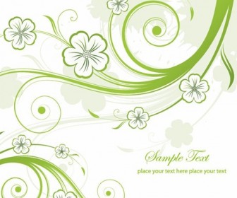 Abstract Green Floral Swirls Vector Graphic