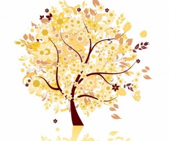 Abstract Autumn Tree Vector Graphic